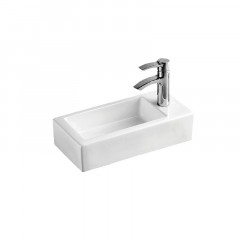 Раковина-чаша Azario 370х185х90 накладная, угловая, подвесная, прямоугольная, белый глянец (AZ-5092R)