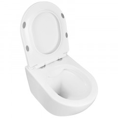 Унитаз подвесной Azario Fatto 360х480х350 безободковый, c быстросъемным сиденьем микролифт (AZ-1049WS)