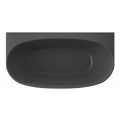 Ванна акриловая Azario CAMBRIDGE 1695х880х580 черная, пристенная, в комплекте с сифоном и металлической рамой (CAM17289)