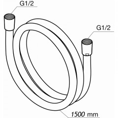 Шланг для душа Azario ПВХ 1,50 м. упаковка блистер, хром матовый (AZ-SW-PVC-1,5-BL)