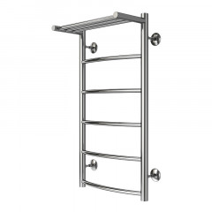 Полотенцесушитель водяной AZARIO VERONA 400/800 с полкой, 5 секций, нижнее/диагональное подключение, 1/2", хром (AZ04148P)