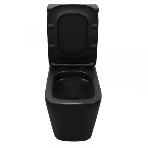 Унитаз-компакт Azario Black King 370х640х810 безободковый, с быстросъемным сиденьем микролифт, черный матовый (AZ-8303D)