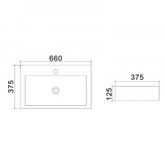 Раковина Azario 66х37.5х12.5 подвесная, белая (AZ-4310)
