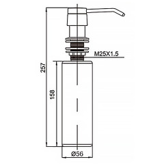 Дозатор для жидких моющих средств AZARIO врезной, 250ml, латунь, емкость - пластик, хром (AZ-114-Pl)