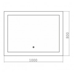 Зеркало AZARIO Норма-2 1000х800 c подсветкой и диммером, сенсор выкл+подогрев (LED-00002297)
