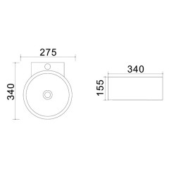 Раковина Azario 34х27,5х15,5 подвесная, цвет белый матовый (AZ-4292)