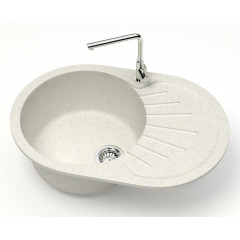 Кухонная мойка AZARIO Flora 730x450x215 искусственный мрамор, цвет хлопок (CS00079914)