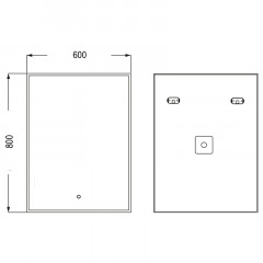 Зеркало AZARIO Алмина 600х800 c подсветкой и диммером, сенсорный выключатель (ФР-1541)