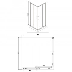 Душевое ограждение Azario GREENWOOD 900х900х1950, БЕЗ ПОДДОНА, прозрачное стекло 6 мм, цвет профиля серебро (AZ-NNE1142 900)
