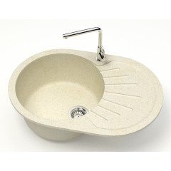 Кухонная мойка AZARIO Flora 730x450x215 искусственный мрамор, цвет бежевый (CS00079912)