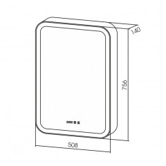 Зеркало-шкаф AZARIO Фиджи 50 508х756х140 c подсветкой и диммером + часы (LED-00002361)