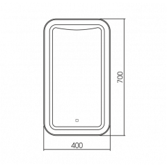 Зеркало AZARIO Турин 400х700 c подсветкой и диммером, сенсорный выключатель (LED-00002501)