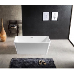 Ванна акриловая Azario LINCOLN 1600х800х580, свободностоящая, в комплекте с сифоном и металлической рамой (LIN16080)