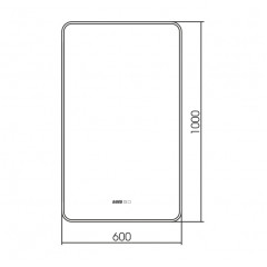 Зеркало AZARIO INCANTO 600х1000 - 3.1 ЖК-часы, подогрев, сенсорный выключатель с функцией диммера (LED-00002539)