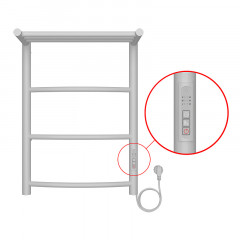 Полотенцесушитель электрический AZARIO VERONA 400/600 3 секции, с полкой, диммер справа, белый (AZ04846PW)
