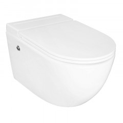 Унитаз импульсный Azario 360х570х375 подвесной, полукруглый, быстросъемное сиденье микролифт, монтажная рама в комплекте (AZ-102C)