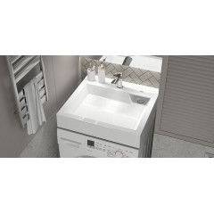 Раковина подвесная AZARIO Slim 600х600х110 литьевой мрамор, белая (CS00078302)