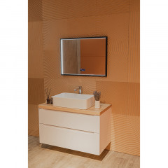 Зеркало AZARIO Эдисон - МЕТЕО 800х600 с подсветкой, бесконтактный сенсор с функцией диммера, погодный модуль (LED-00002764)