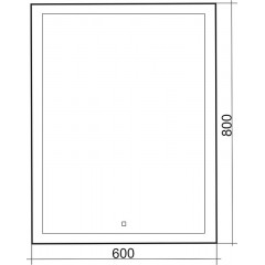 Зеркало AZARIO Гуверт 600х800 c подсветкой и диммером, сенсор выкл (ФР-1540)