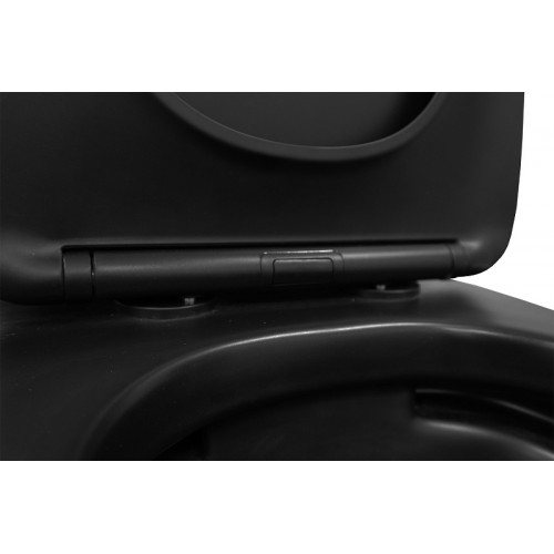 Унитаз-компакт Azario Black Queen 370х605х800 безободковый, с быстросъемным сиденьем микролифт, черный матовый (AZ-8380)