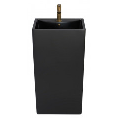 Раковина напольная Azario COMELLA 480х420х830 отдельностоящая прямоугольная, черный матовый (AZ-314MB)