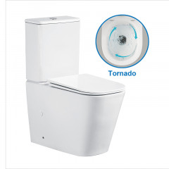 Унитаз-компакт Azario ESCONDA 355х620х805 напольный, безободковый, слив "Торнадо", в комплекте с быстросъемным сиденьем микролифт (AZ-1255A)