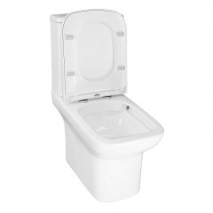 Унитаз-компакт Azario Alba 380х620х805 напольный, безободковый, в комплекте с арматурой GEBERIT, сиденье микролифт (AZ-8323 GB)