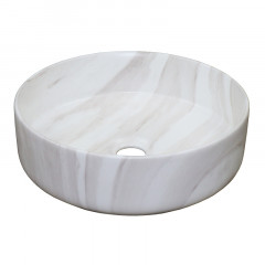 Раковина-чаша Azario 355х355х120 накладная, круглая, светлый мрамор (AZ-3134-M817)