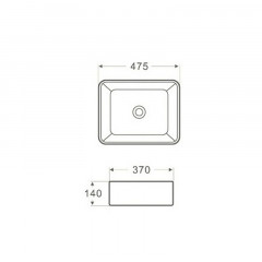 Раковина Azario 475х370х140 накладная, белый (AZ-2074)