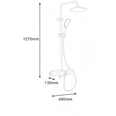 Душевая система AZARIO с поворотным изливом, с термостатом, хром/белый (AZ-821)