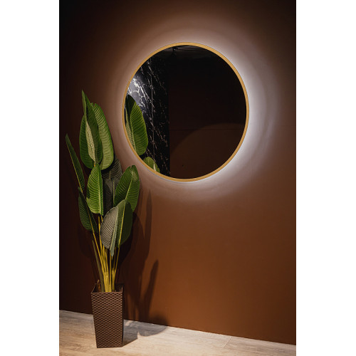 Зеркало Azario Monaco-GOLD d770 бесконтактный сенсор, золотая рамка (LED-00002766)