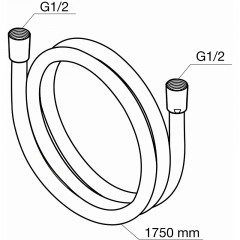 Шланг для душа Azario ПВХ 1,75 м. упаковка блистер, хром матовый (AZ-SW-PVC-1,75-BL)