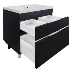 Комплект Azario Тумба Эстима 70/2Н 700х450х850 напольная, с раковиной Астория 70, графит (CS00094595)