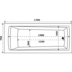 Ванна акриловая Azario Бали 170х75 (БАВ0104)