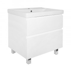 Комплект Тумба Azario Мила 70Н 720х475х860 напольная, с раковиной Tempo 70, белый матовый (CS00092800)