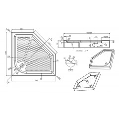 Душевой поддон Azario 1000х1000х150 R/L, для MONTREAL 3231 1000/ONTARIO 3231 1000