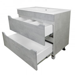 Комплект Тумба Loranto Florena 70 710х470х810 напольная, с раковиной Azario Leon, светлый бетон (CS00086991)