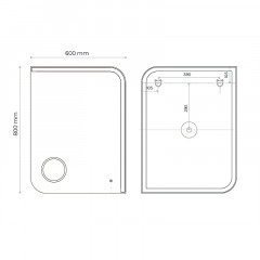 Зеркало AZARIO Golden 600х800 влагостойкое с подсветкой и подогревом, сенсорный выключатель (CS00084314)