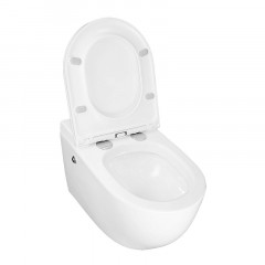 Унитаз импульсный Azario 360х570х375 подвесной, полукруглый, быстросъемное сиденье микролифт, монтажная рама в комплекте (AZ-102C)