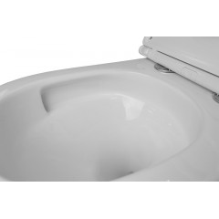 Унитаз подвесной Azario Grado 370х490х360 смыв "Торнадо", скрытое крепление, безободковый, в комплекте с быстросъемным сидением микролифт (AZ-0046-UQ3)