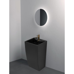 Раковина напольная Azario COMELLA 480х420х830 отдельностоящая прямоугольная, черный матовый (AZ-314MB)