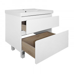 Комплект Тумба Azario Мила 70Н 720х475х860 напольная, с раковиной Tempo 70, белый матовый (CS00092800)