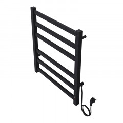 Полотенцесушитель электрический AZARIO PALERMO 500/600 квадрат, 6 секций, диммер справа, черный (AZ83856B)