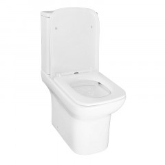 Унитаз-компакт Azario Alba 380х620х805 напольный, безободковый, в комплекте с арматурой GEBERIT, сиденье микролифт (AZ-8323 GB)