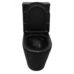 Унитаз-компакт Azario Black Queen 370х605х800 безободковый, с быстросъемным сиденьем микролифт, черный матовый (AZ-8380)