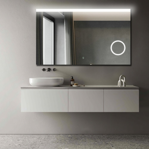 Зеркало AZARIO Grace 1000х700 с подсветкой, сенсорный выключатель с функцией диммера, увеличительное зеркало (AZ-Z-027CS)
