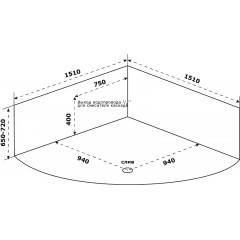 Ванна акриловая Azario Азура 150х150 угловая