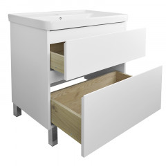 Комплект Тумба Azario Мила 70Н 720х475х850 напольная, с раковиной Monte 70, белая (CS00085831)