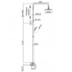 Душевая система AZARIO TEVIS со смесителем для душа, хром (AZ-15780161)