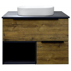 Тумба подвесная Azario Gris 90 900х500х560 с нишей, без столешницы, цвет Дуб Веллингтон (CS00080423)